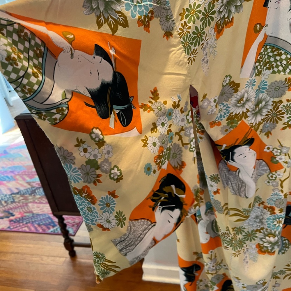 Kimono Robe Floral Geisha Print - Picture 7 of 8